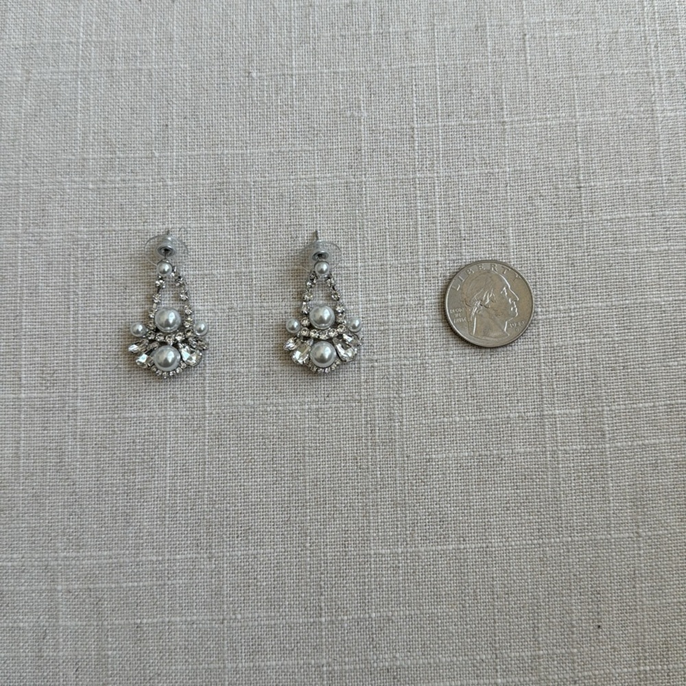 New! Pearl and Rhinestone Earrings - Picture 2 of 2